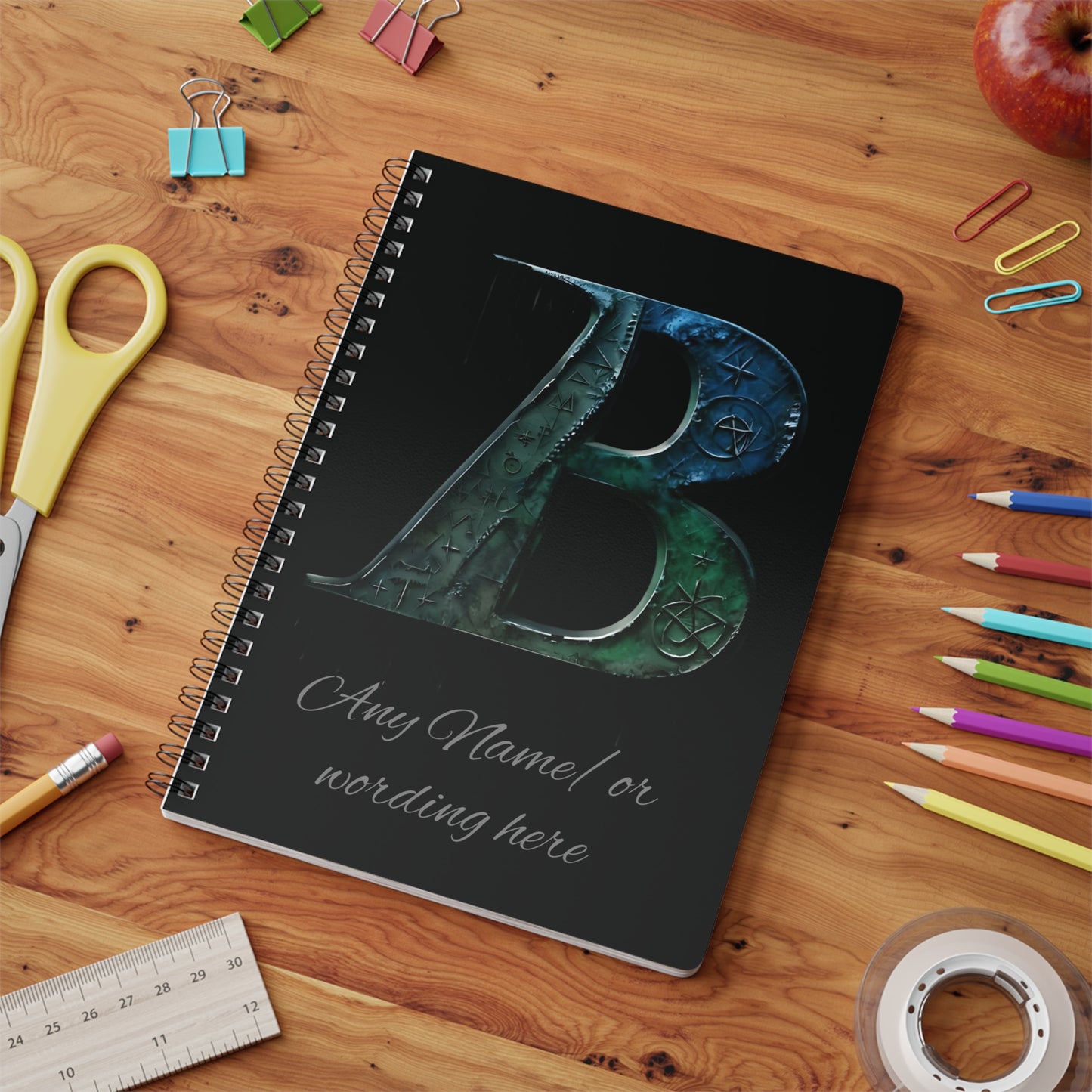 Personalized Norse Witchy Monogram A5 Notebook, Custom Journal,Monogram Notebook, Grimoire Journal, Book Of Shadows, Viking Grimoire Journal