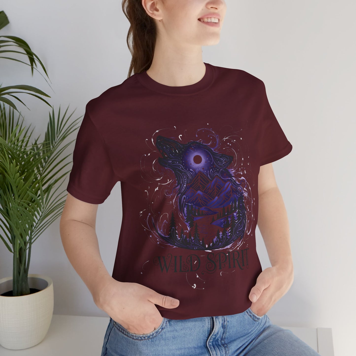 Wild Spirit Wolf Tee - Unisex, wildlife shirt, Gothic Streetwear, Alternative Clothing.
