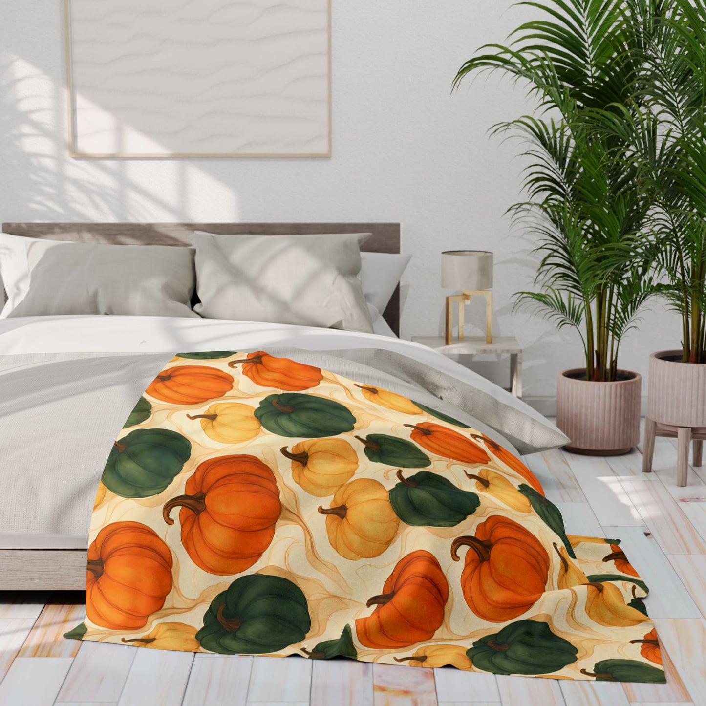 Autumnal Pumpkin Blanket Throw, Its timeless design effortlessly enhances your autumnal home decor, with its rich pumpkin hues offering a nod to nature's seasonal beauty. Whether draped over your sofa or used as a comforting autumn throw blanket.