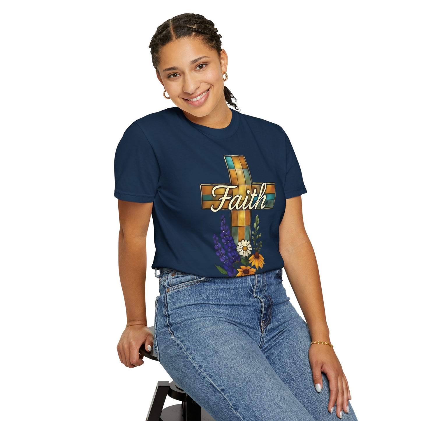 Christianity Faith Cross Comfort Colors T-shirt, Christianity gift or elevating your own collection of Christian merch, this shirt is a testament to the belief that God is good.