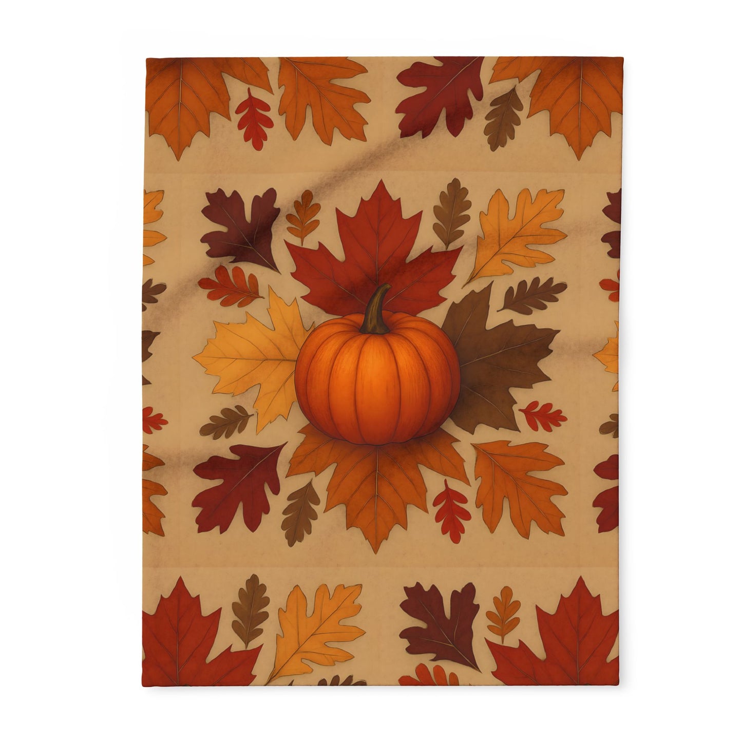 Autumn Leaves and Pumpkin Blanket, this comfy blanket is an autumn symphony for your senses. Perfect as a snuggle blanket for chilly nights or an elegant addition to your autumn decorations.
