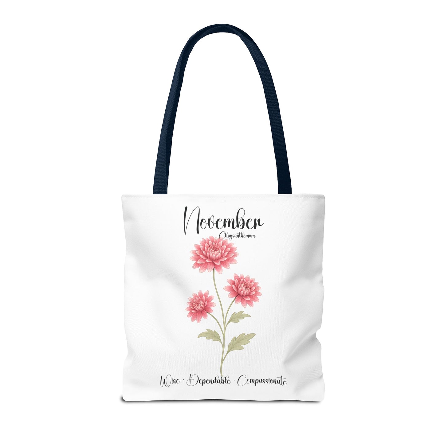 Personlized Birth Month Flower Tote Bag, Botanical Aesthetic Canvas Tote Bag, Bestfriend Gift