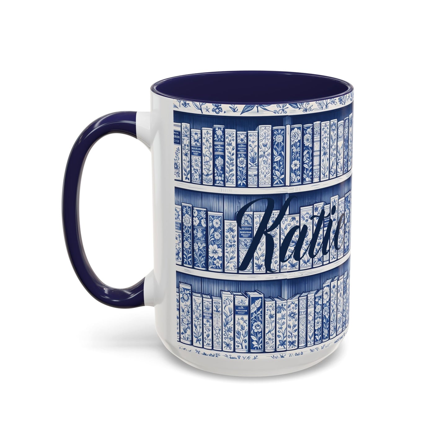 Personalized floral coffee cup, cozy reading bookish gift, book lover birthday gift.