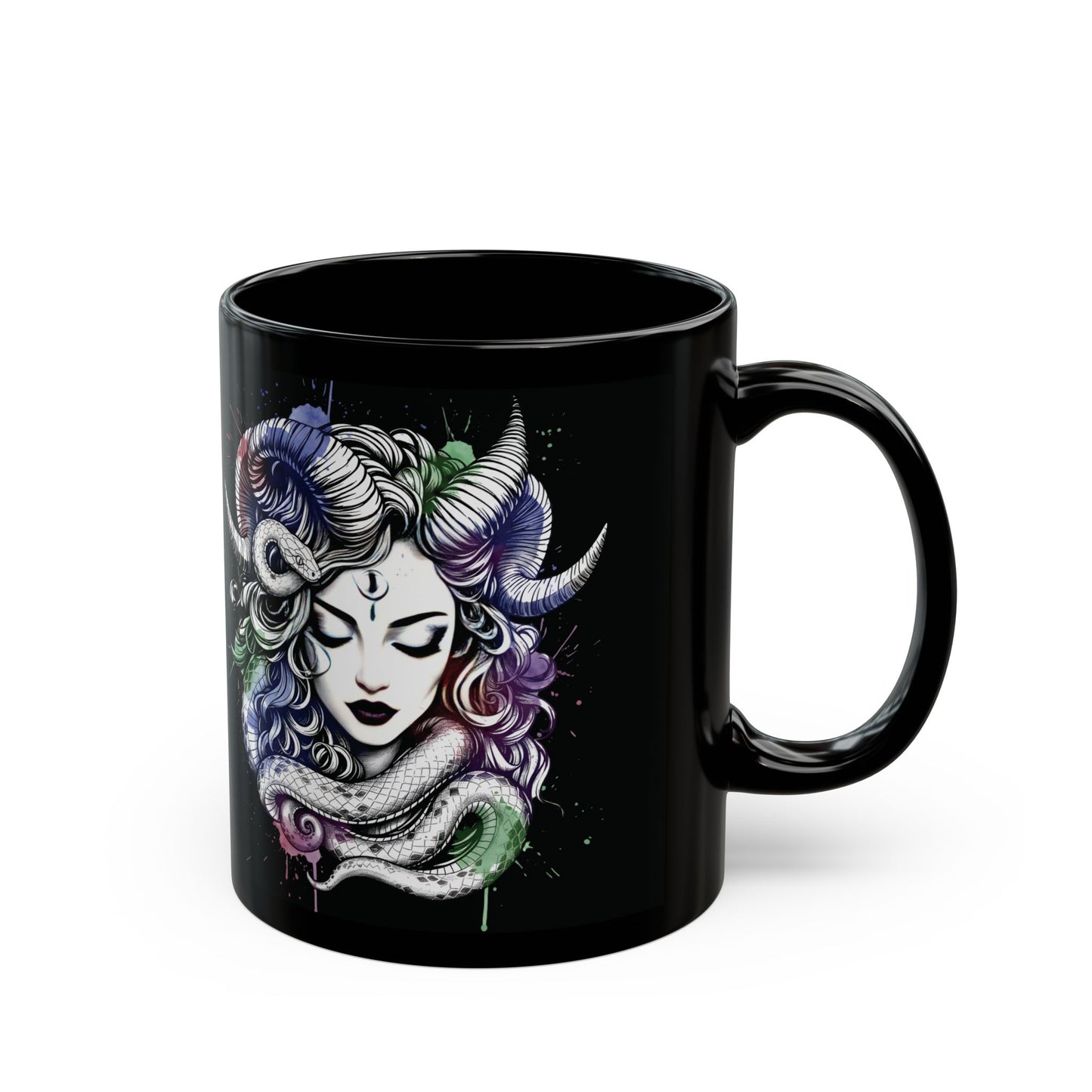 lilith coffee cup, dark goddess witchy mug, ceramic alternative gift.