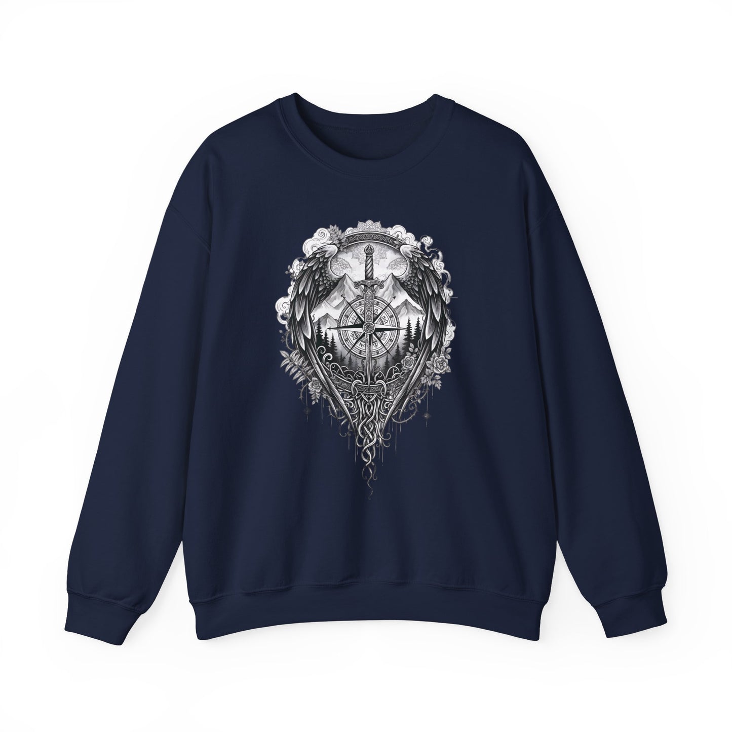 Viking Compass Sweatshirt | Vegvisir Nordic Sweater | Norse Pagan Clothing