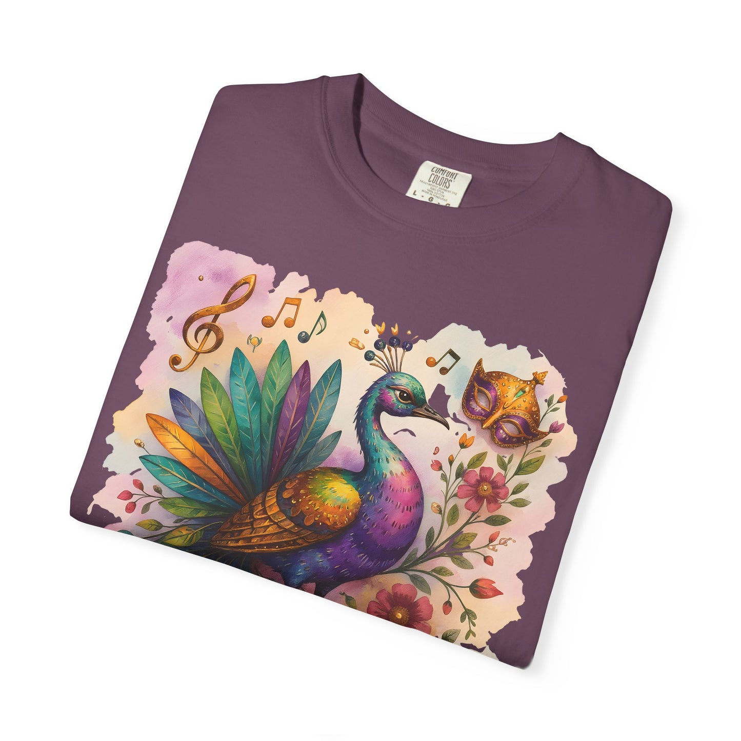 Mardi Gras tshirt, Peacock shirt,  carnival outfit, festival apparel, women's Mardi Gras, vibrant festival top