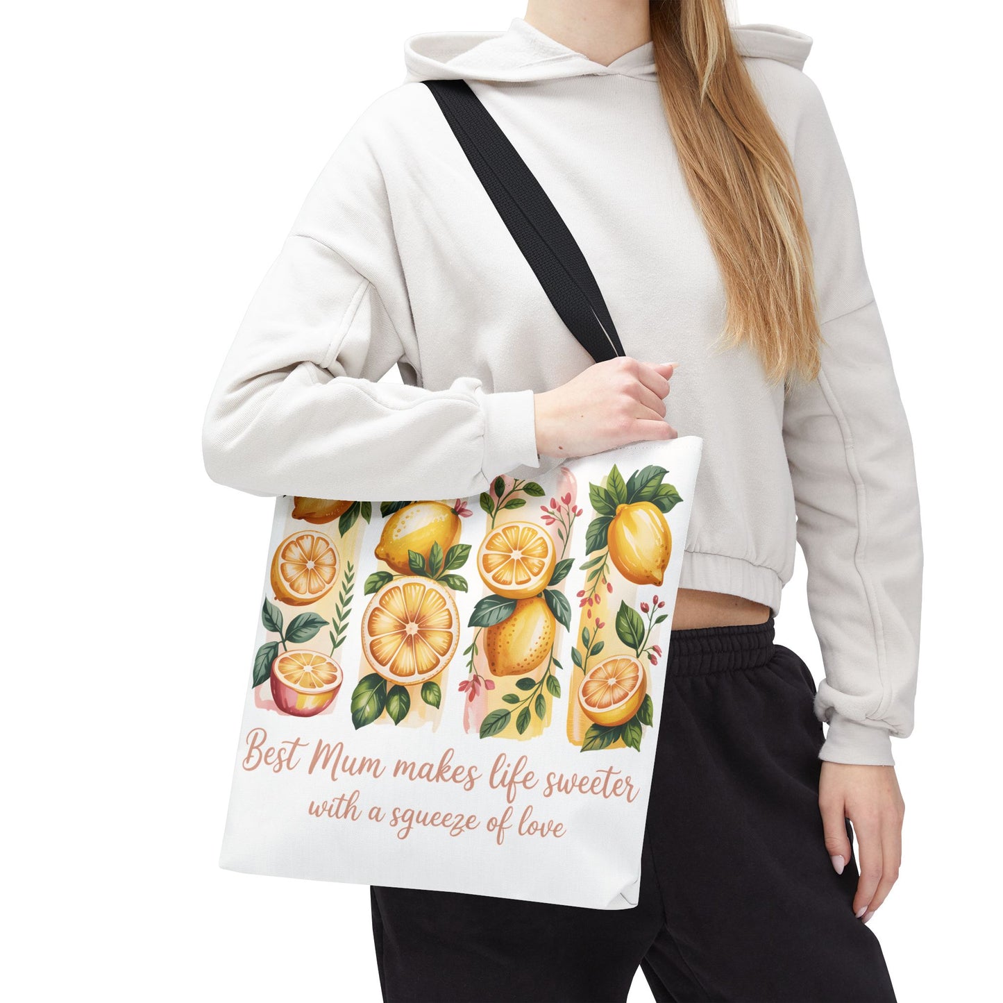 Best Mom Tote Bag, Lemon Print, lemon birthday gift