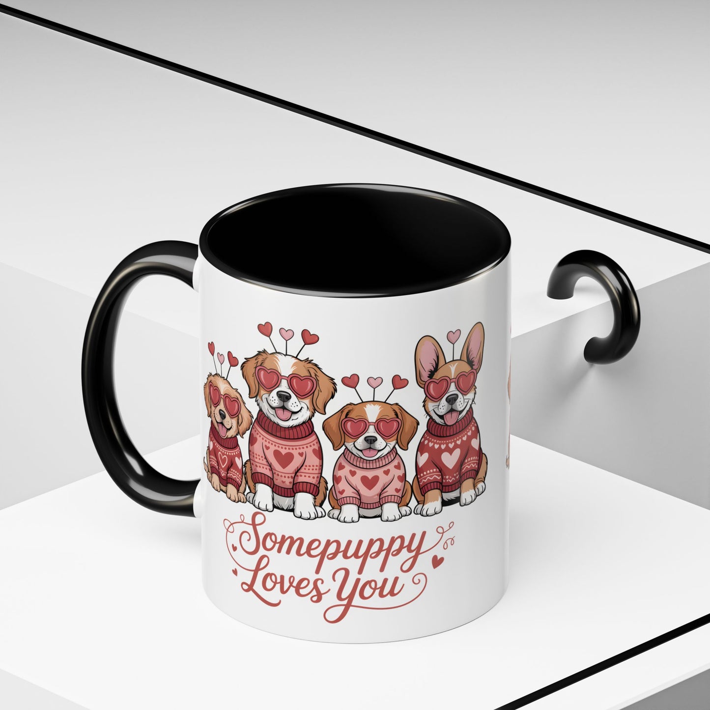 Valentine Dog Mug | Cute Puppy Coffee Cup | Dog Lover Gift | Valentines Day Mug |