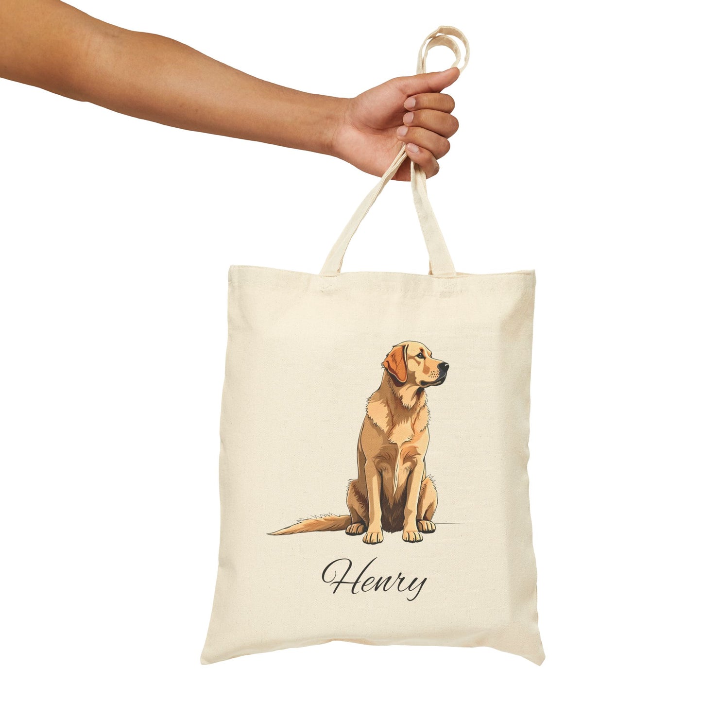 Personalized Dog Tote Bag |  Pet Name Canvas Tote | Golden Retriever Gift
