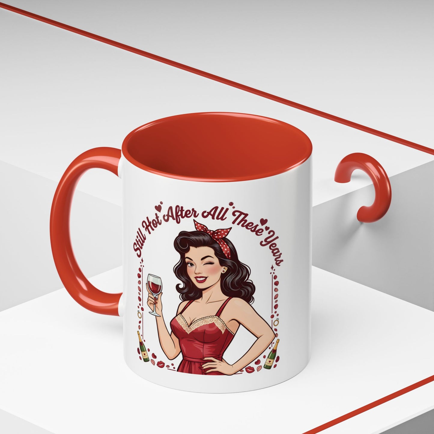 Pin Up Mug | Retro Coffee Mug for Wife | Vintage Anniversary Mug | Valentines Day Gift |