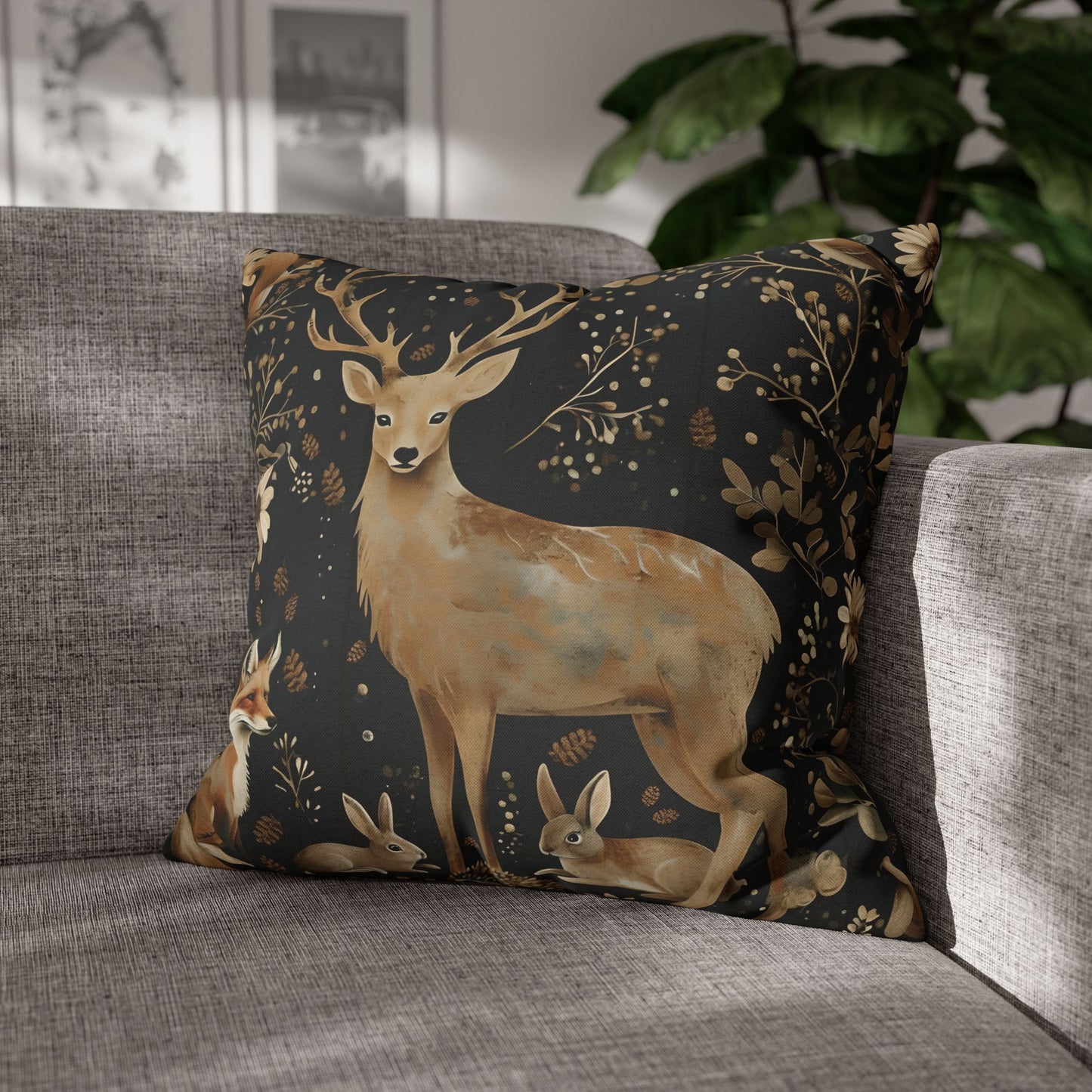 Rustic pillow cover, nature lovers gift, cozy home accent, housewarming gift