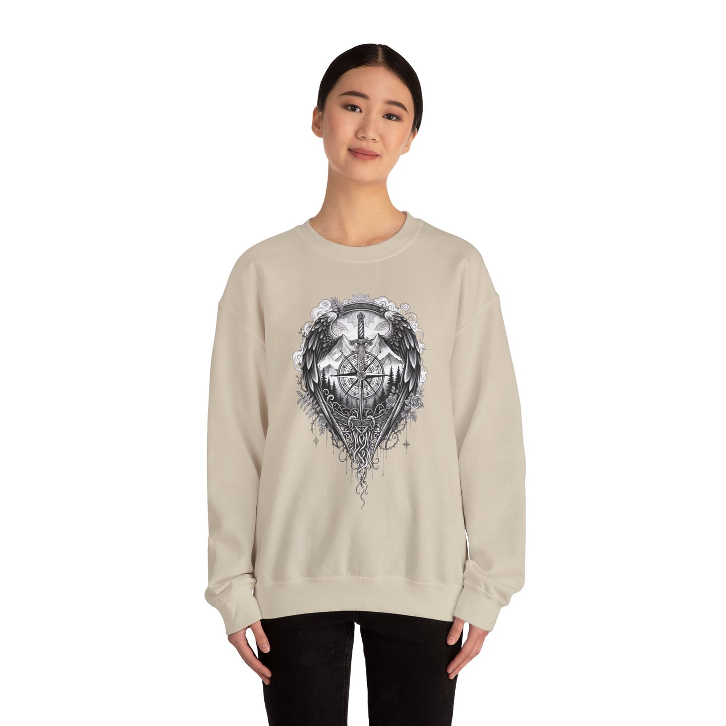 Viking Compass Sweatshirt | Vegvisir Nordic Sweater | Norse Pagan Clothing