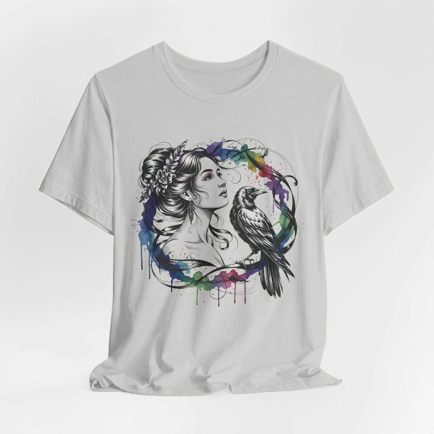 Raven Tee, goddessshirt, festival tshirt, witchy gift for her.