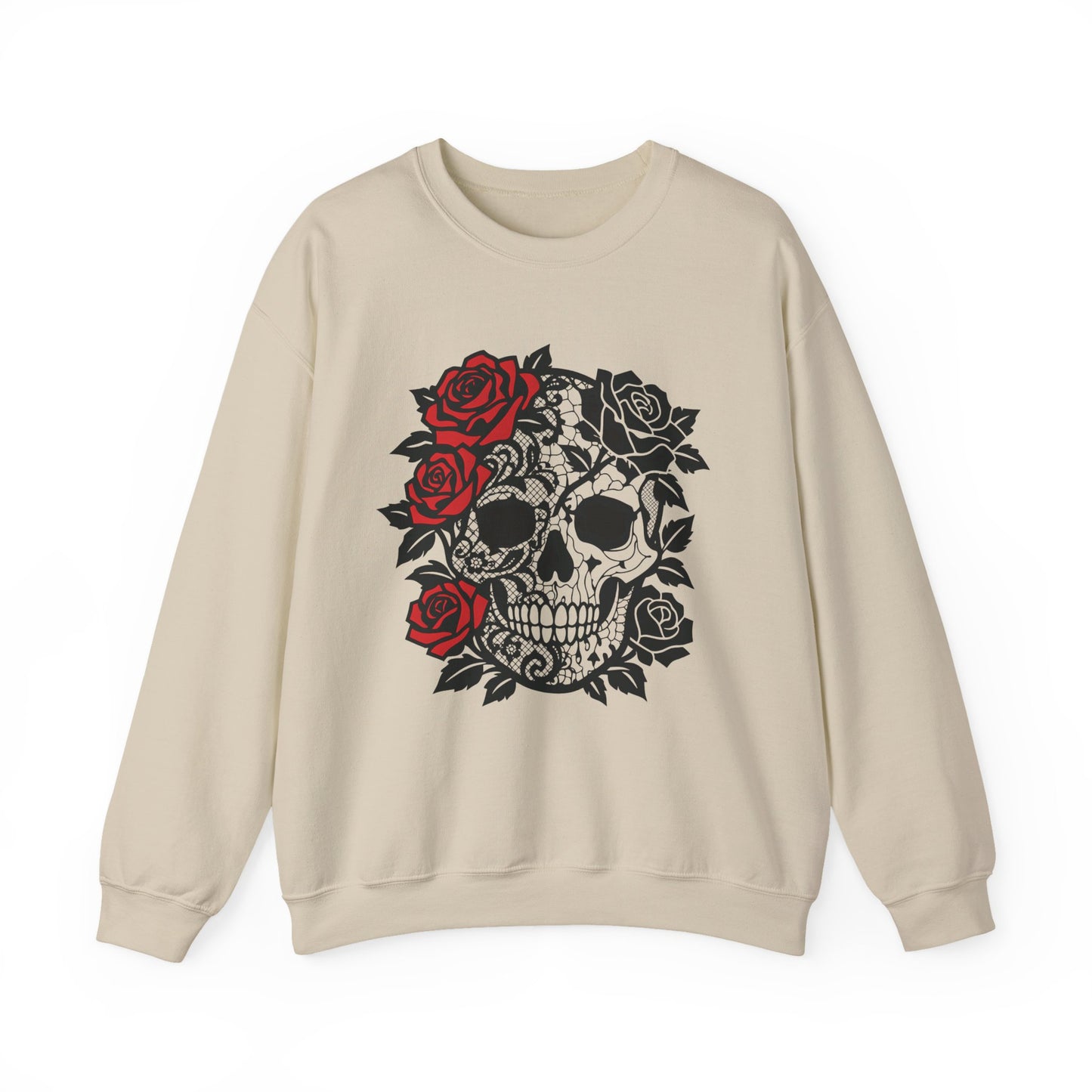 skull and roses gothic sweater, dark academia grunge clothing, alternative gifts.