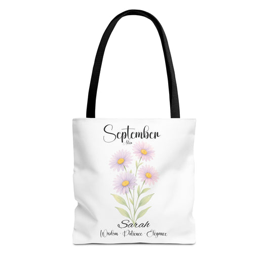Personalized Best Friend tote bag for her, Birth Month Flower, milestone birthdays.