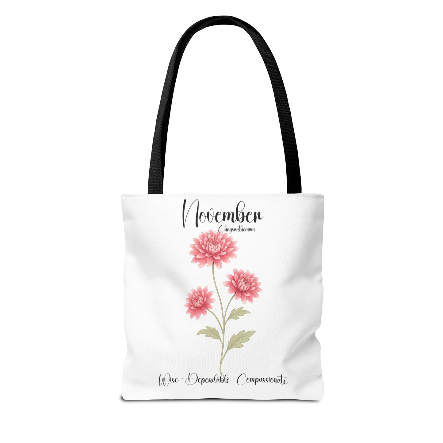 Personlized Birth Month Flower Tote Bag, Botanical Aesthetic Canvas Tote Bag, Bestfriend Gift