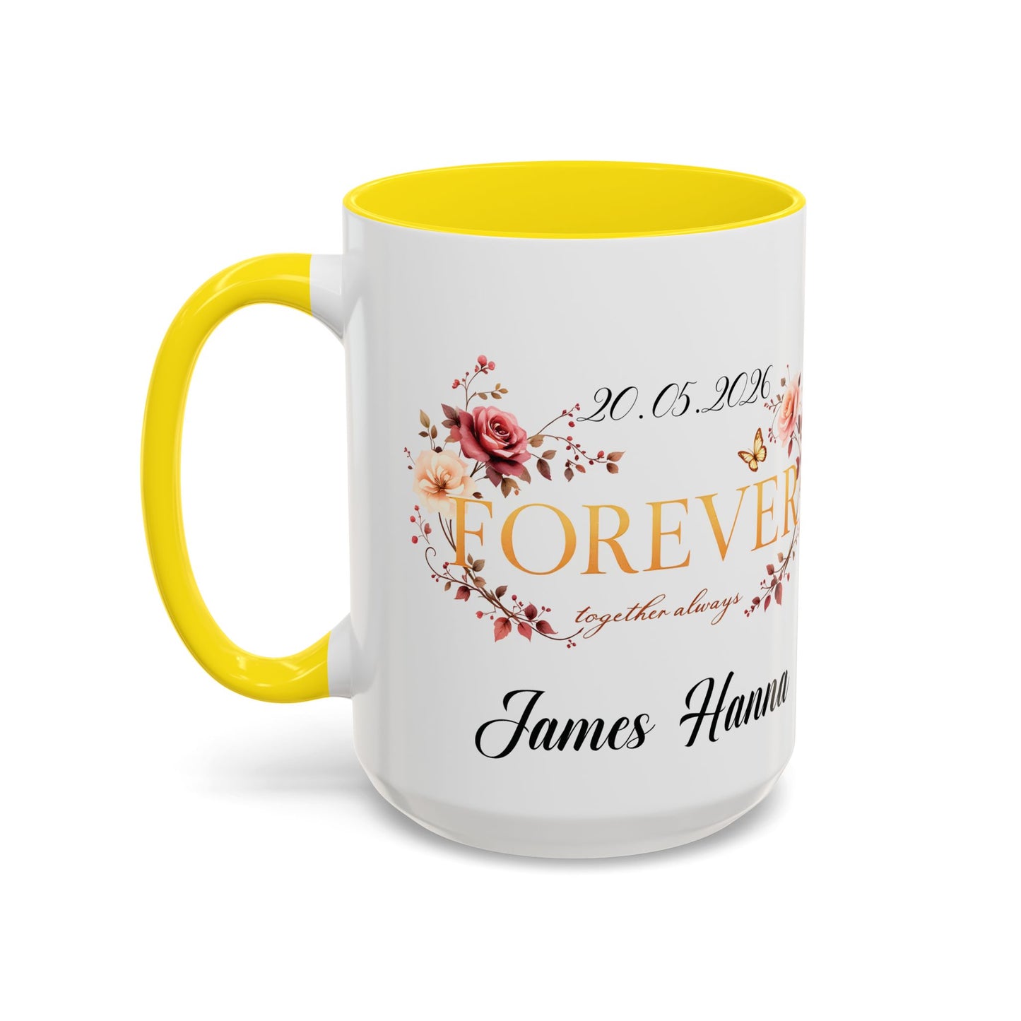 Custom wedding mug, valentines day gift, anniversary mug, bridal shower mug.