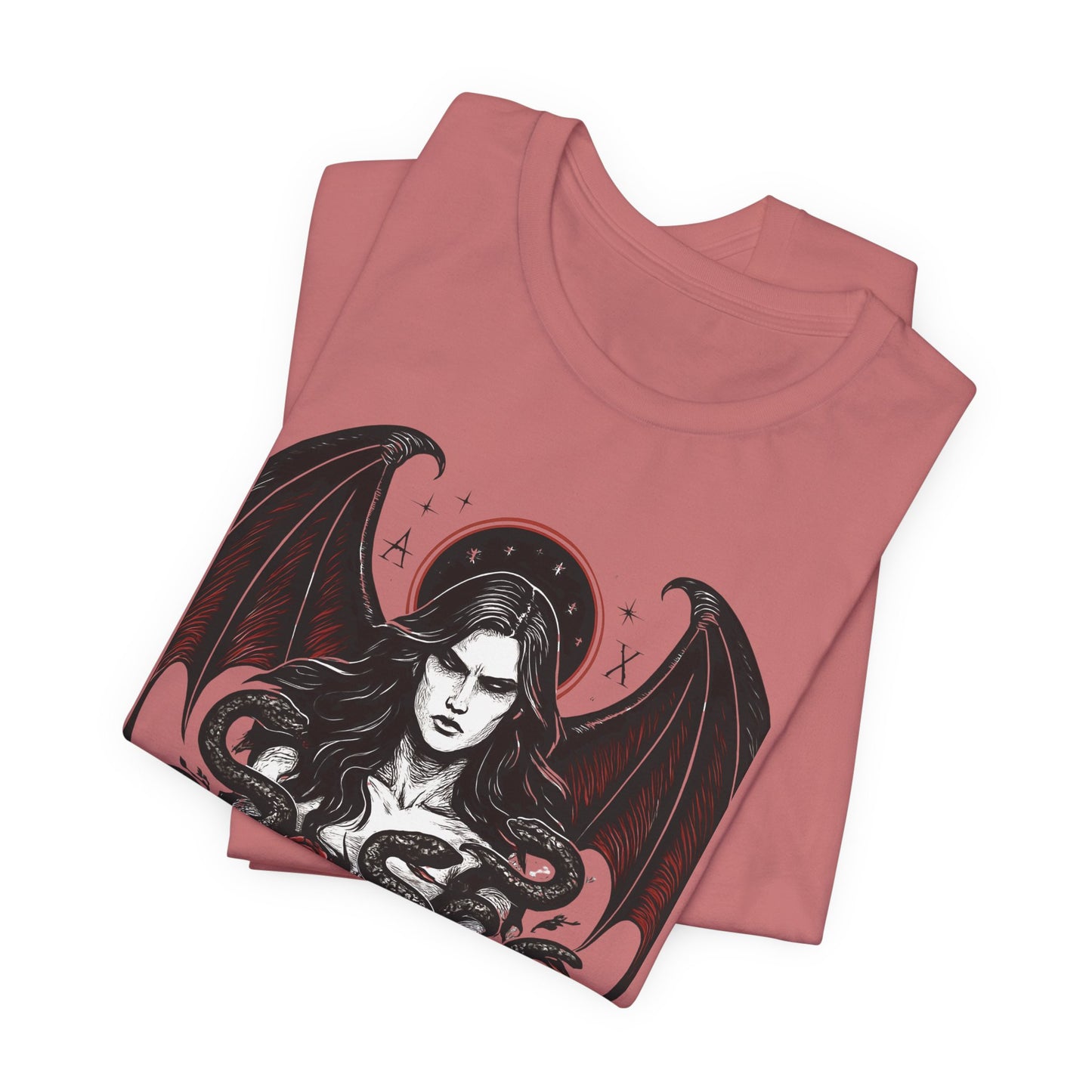 Goddess Lilith Graphic T-shirt, Whether you're drawn to witchy things or simply love the Lilith goddess, this piece adds a touch of mystery and power to your wardrobe.