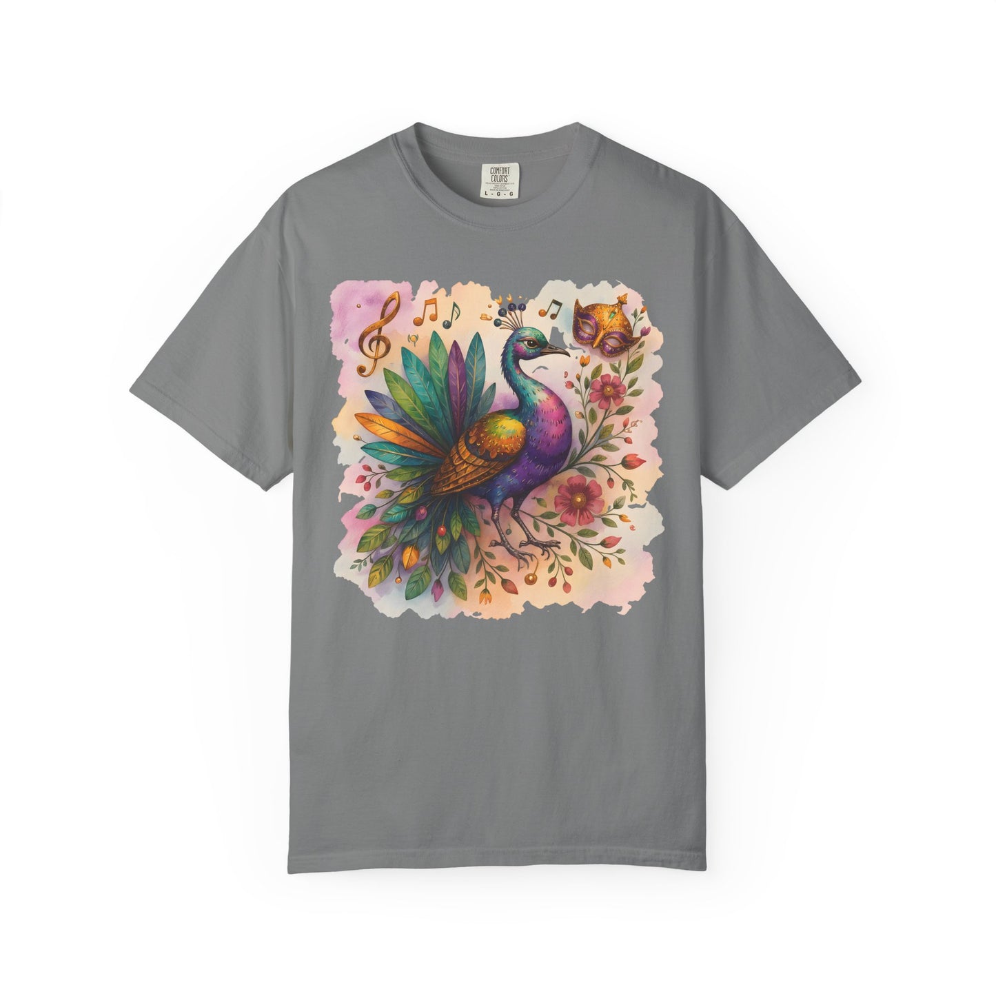 Mardi Gras tshirt, Peacock shirt,  carnival outfit, festival apparel, women's Mardi Gras, vibrant festival top