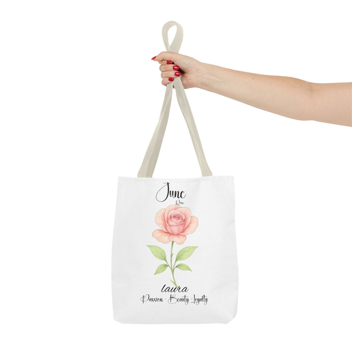 Personlised birth month flower bag for her, milestone birthdays, bestfriend gift.