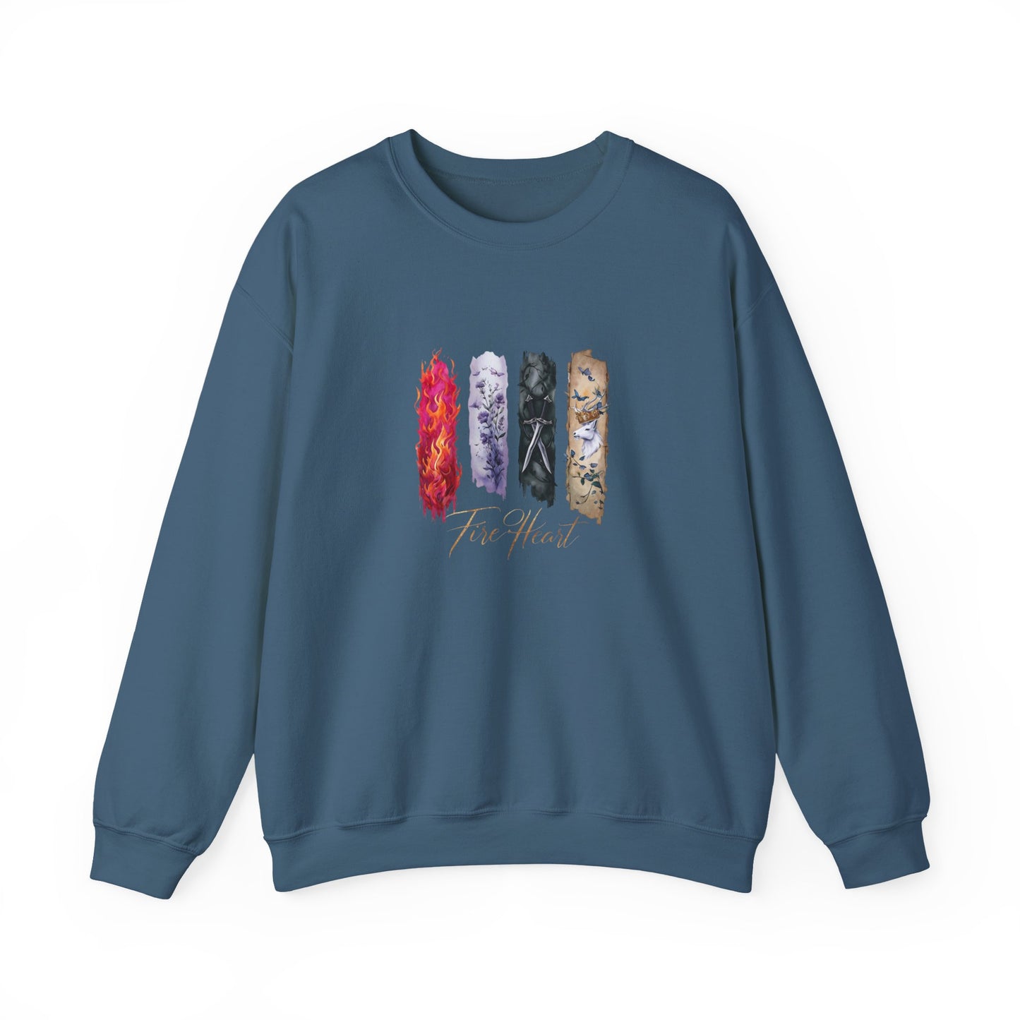 Fire Heart Sweatshirt, Heir of Fire, perfect for book lovers, especially fans of Sarah J. Maas and her character Aelin Ashryver Galathynius.