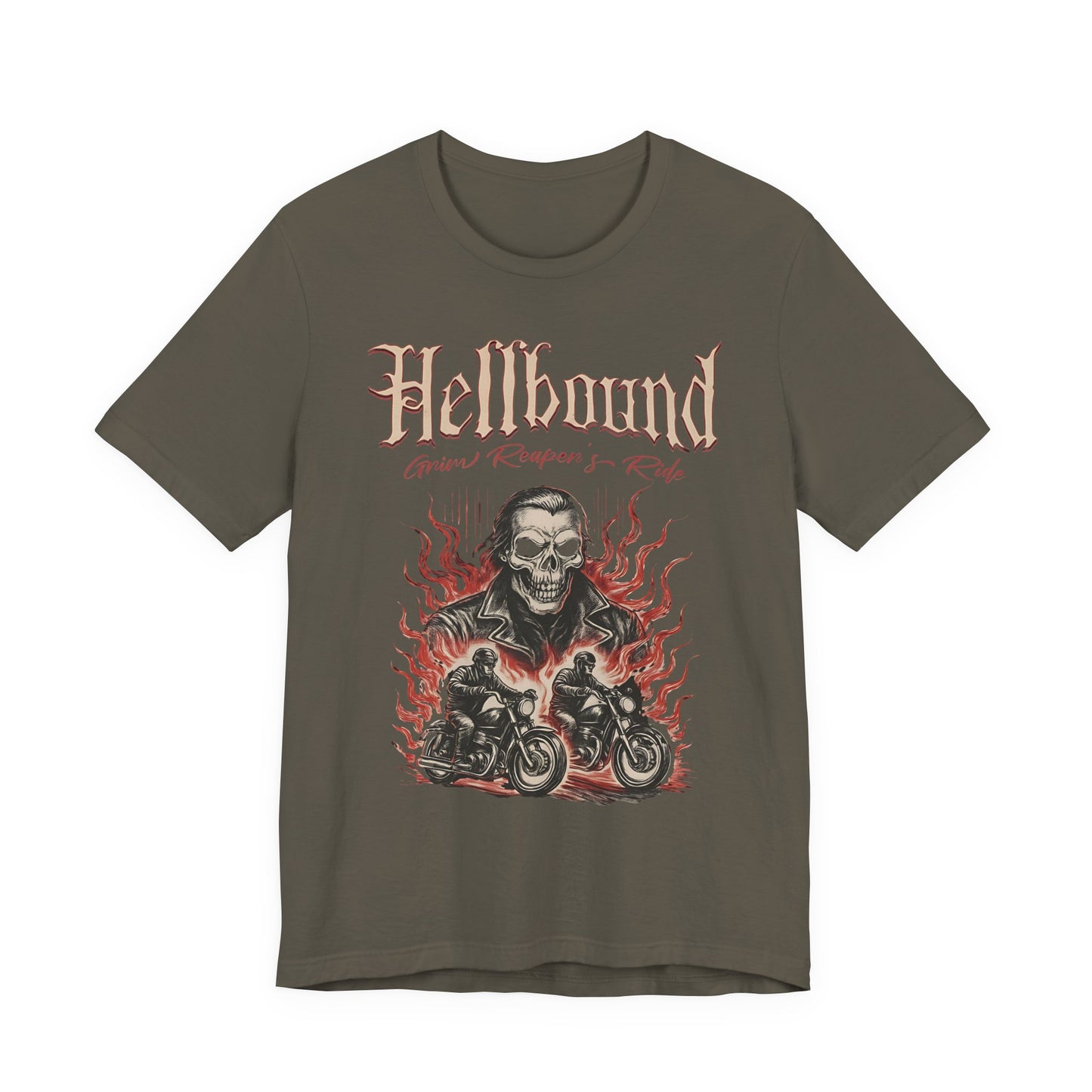 Hellbound Biker Graphic Tee | Motorcycle Skull Rider T-Shirt | Gothic Biker Streetwear