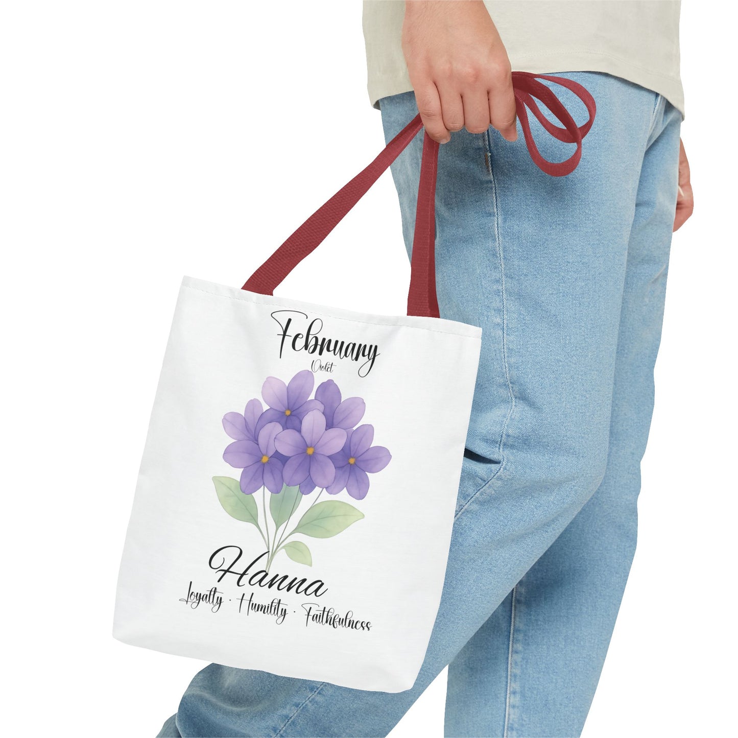 Personalized  floral gift tote bag for her, birth month flower, milestone birthdays, bestfriend gift.
