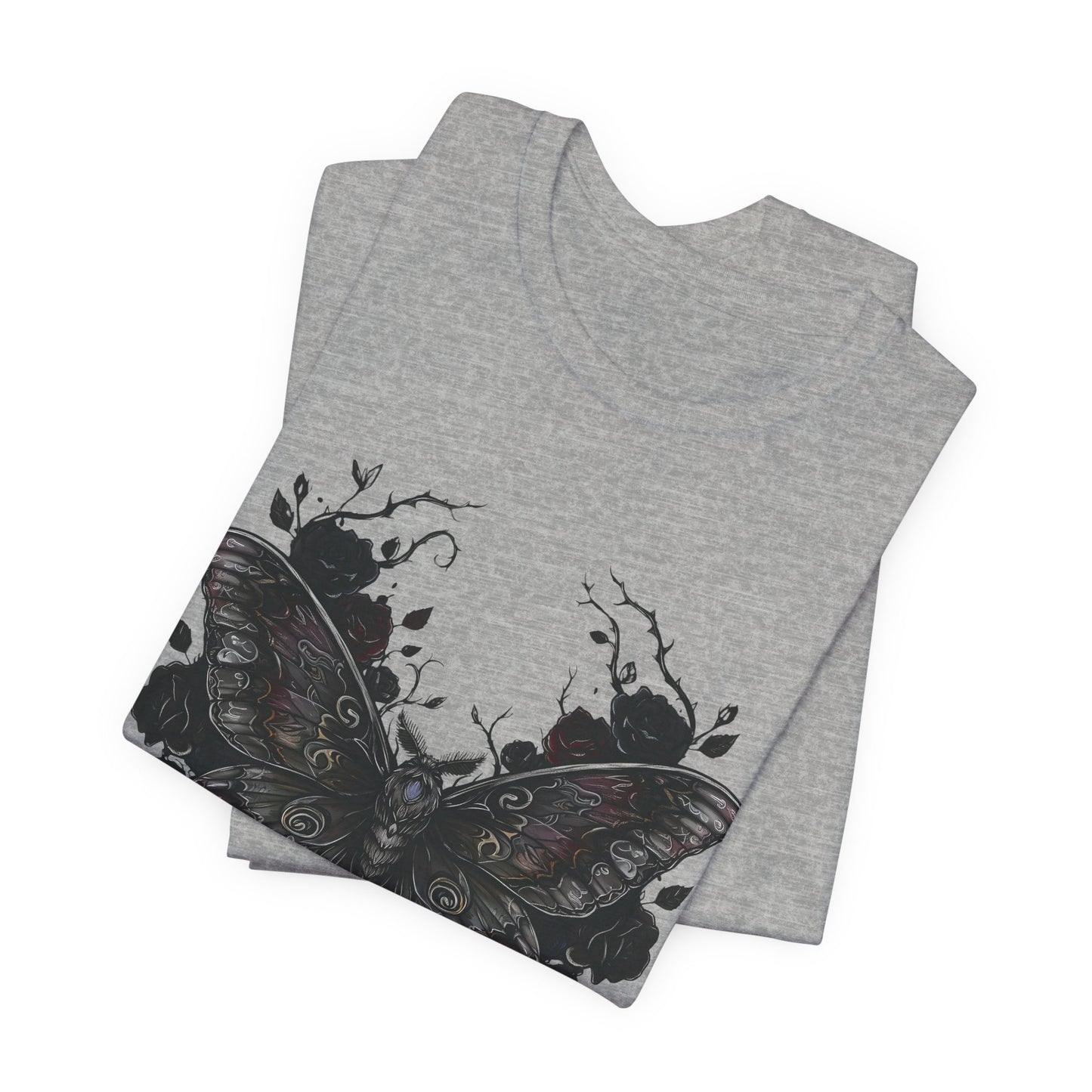 Death Moth Gothic Apparel  | Unisex Cotton Shirt | Dark Aesthetic  | Alternative Goth T-Shirt