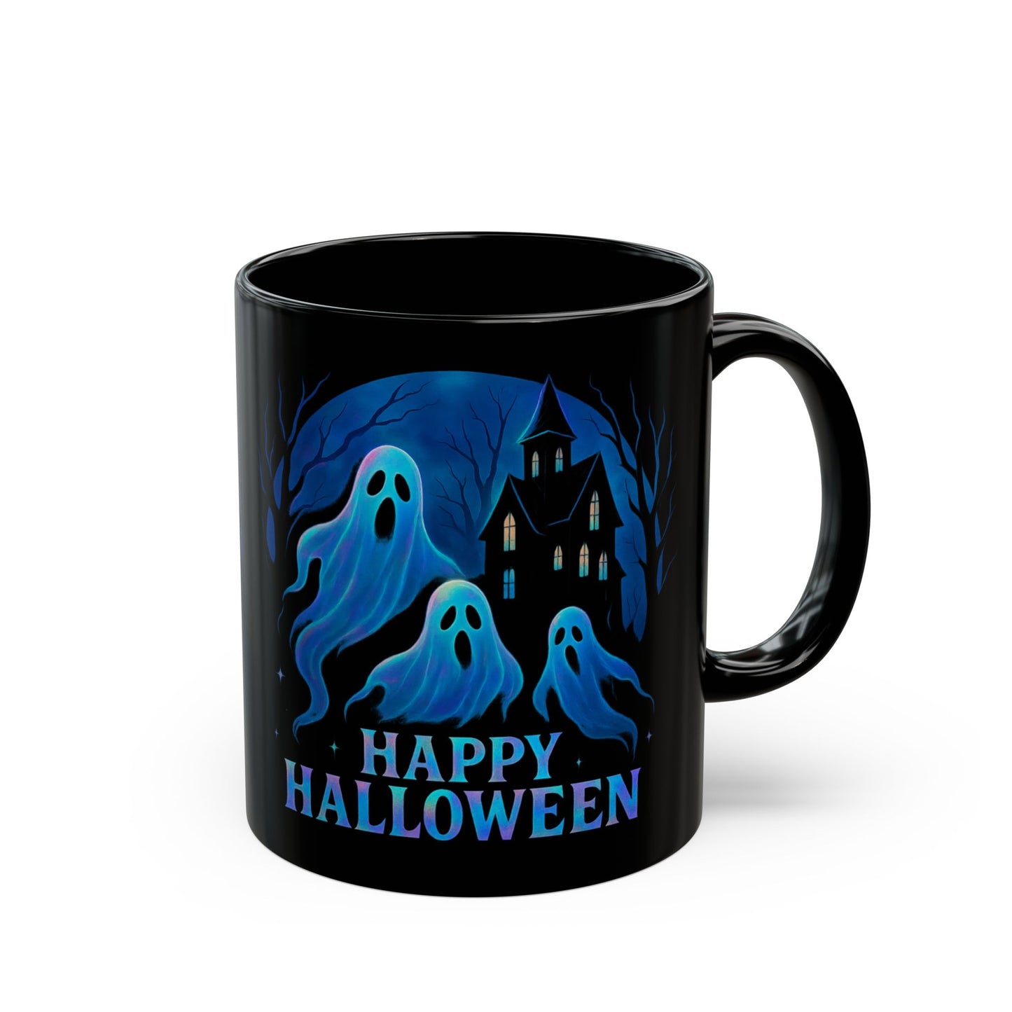 Holographic Style Ghost Mug,Sip your coffee in style and let these adorable ghosties make every cup feel like a festive celebration.