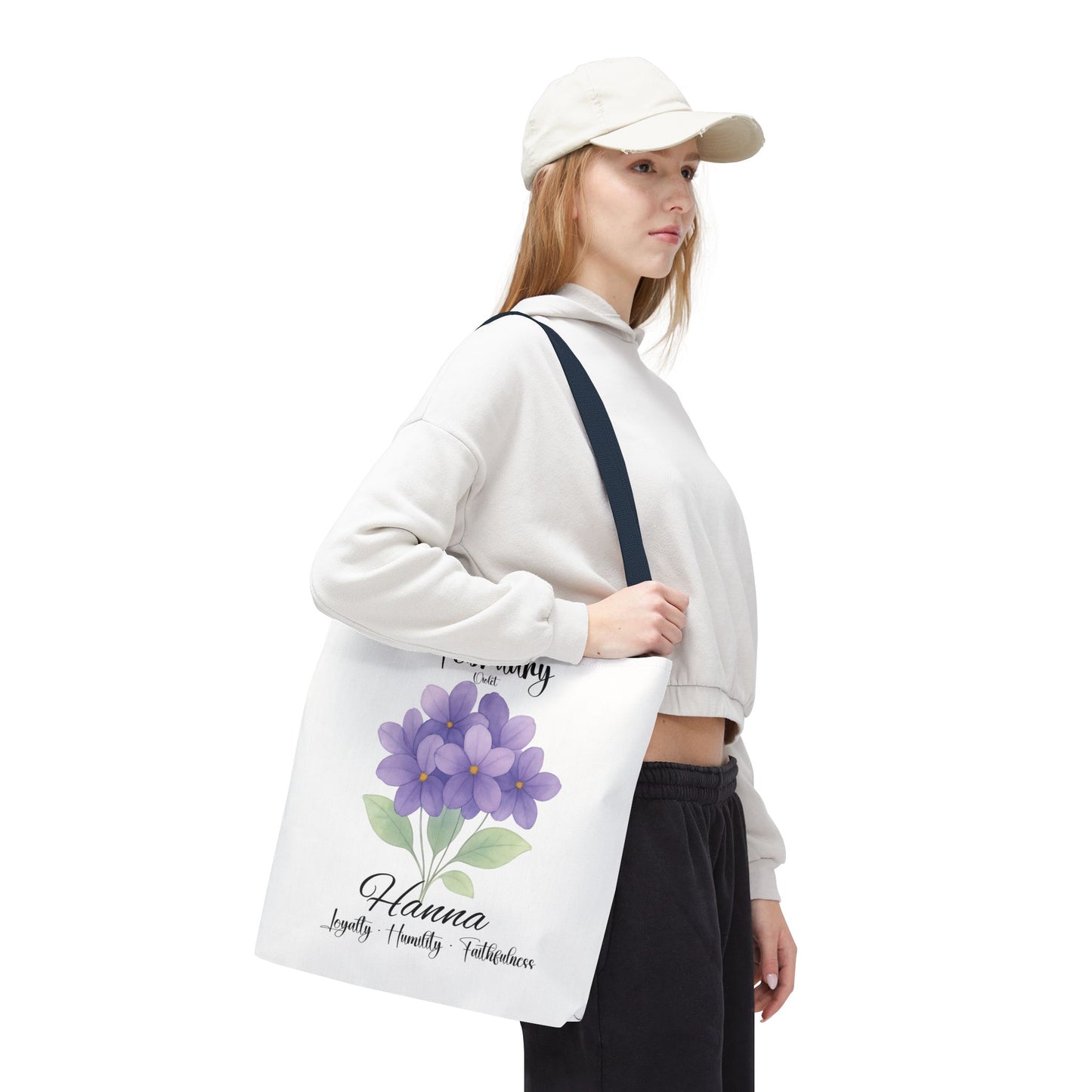 Personalized  floral gift tote bag for her, birth month flower, milestone birthdays, bestfriend gift.