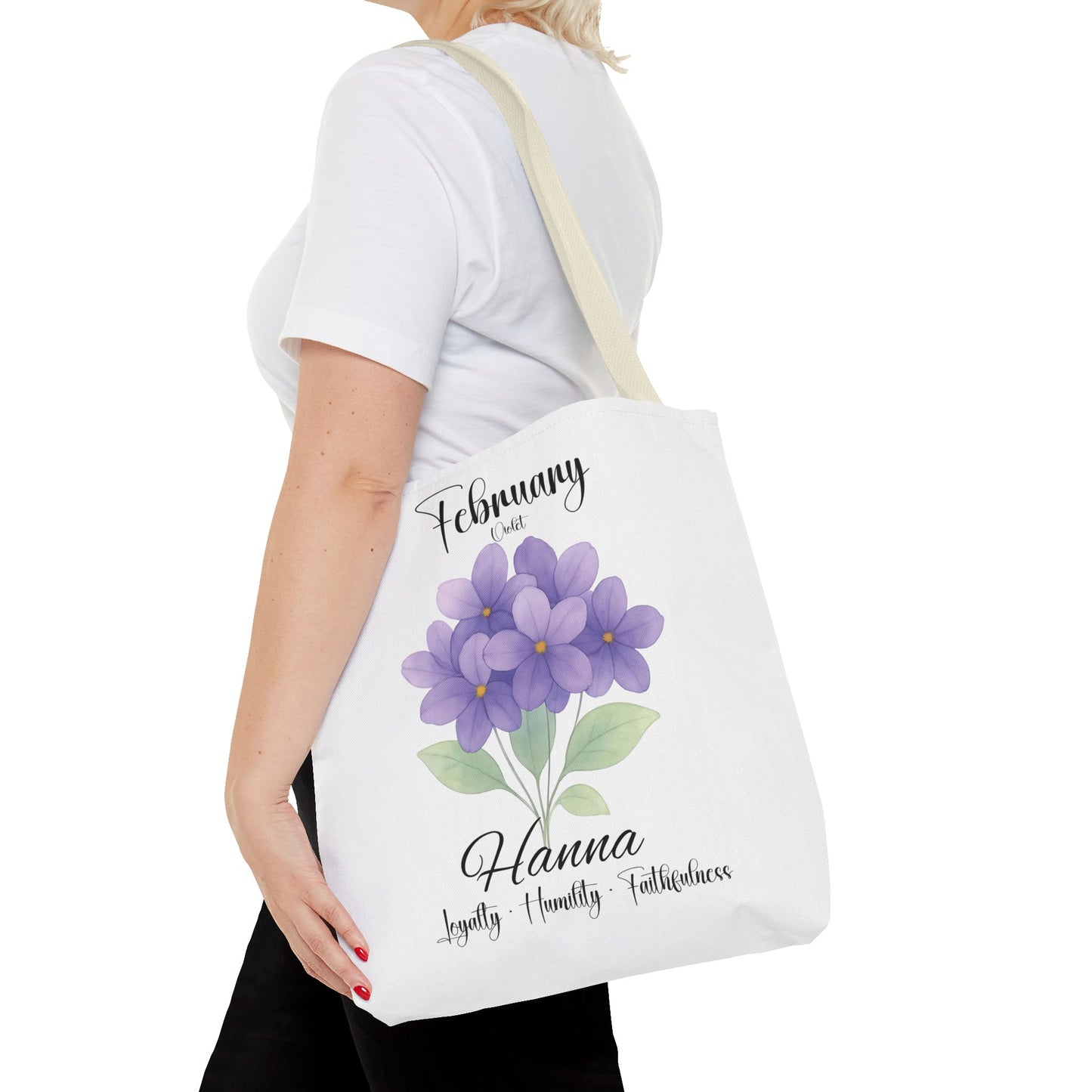 Personalized  floral gift tote bag for her, birth month flower, milestone birthdays, bestfriend gift.