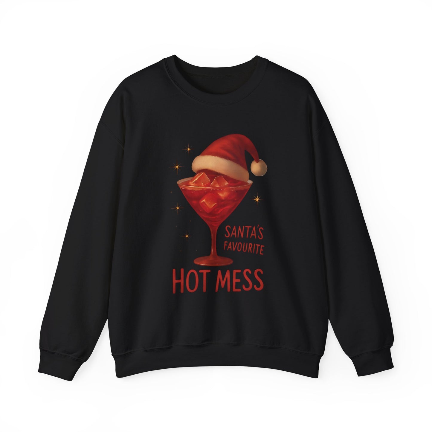 Santa's Favorite Hot Mess Sweater, Christmas Martini, Ugly Christmas Jumper.