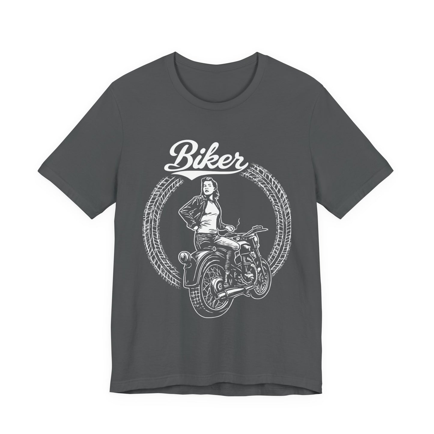 Biker Tshirt, Motorcycle Tee, This Motorcycle Tee is crafted with a striking Motorcycle Design, perfect for the empowered Female Biker.