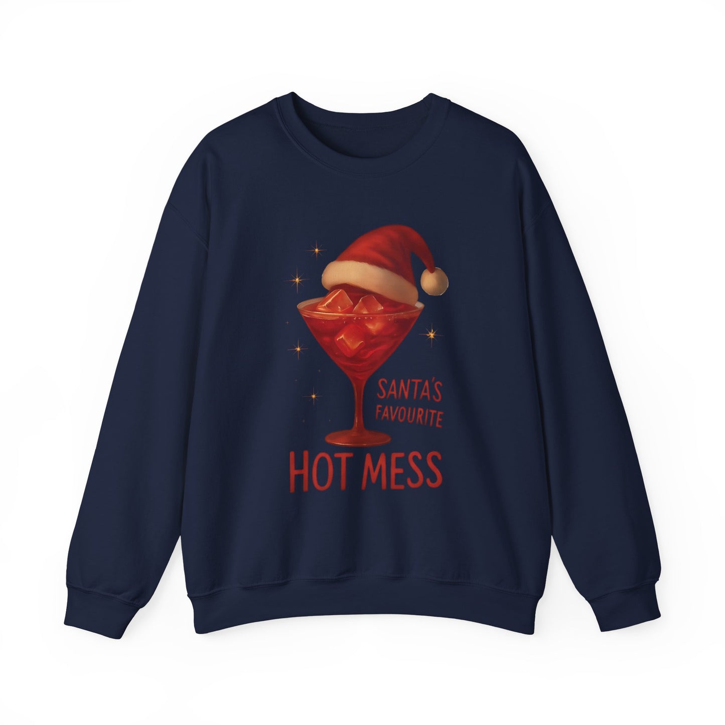Santa's Favorite Hot Mess Sweater, Christmas Martini, Ugly Christmas Jumper.