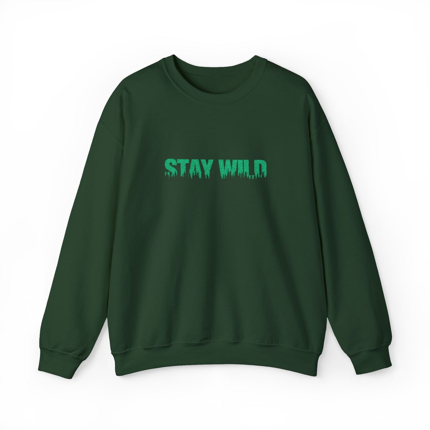 Stay Wild Forest Graphic Embroidered Nature Crewneck, Outdoors Sweatshirt, Hiking & Camping Gift
