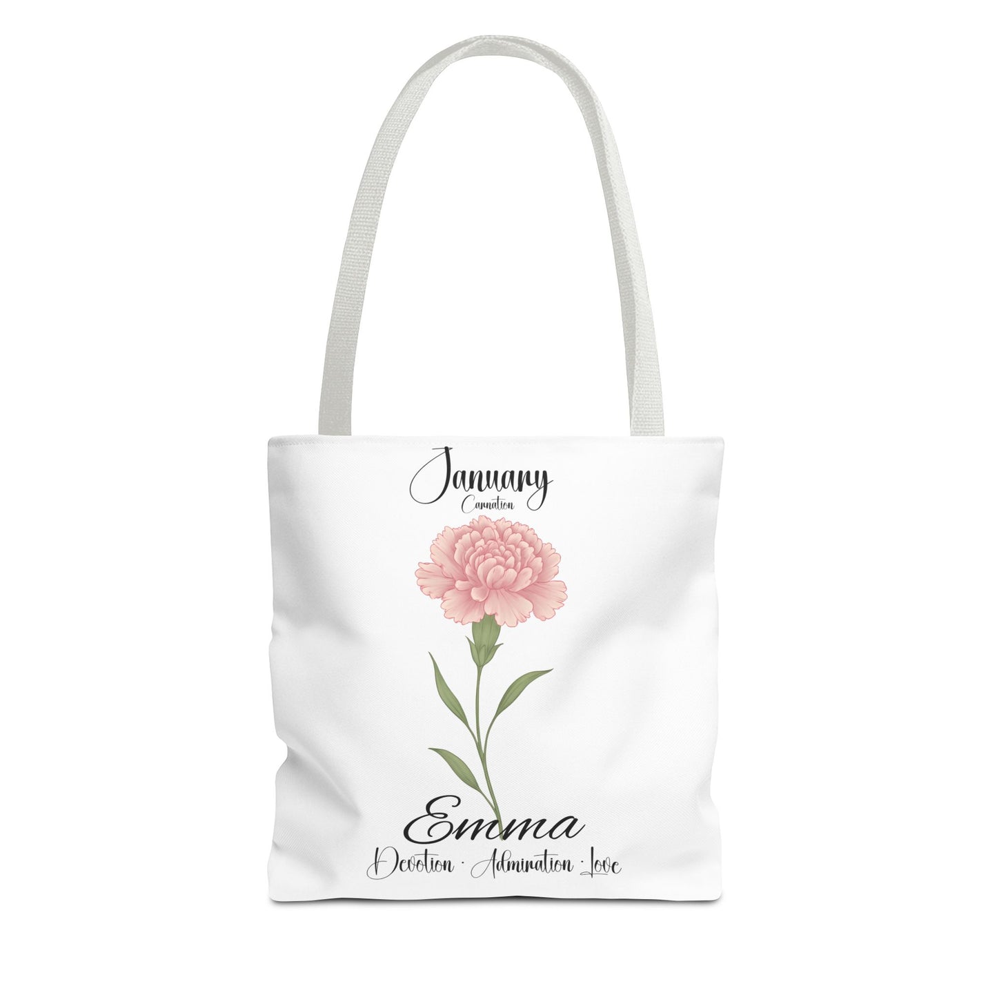 Personlized Birth Month Flower Tote Bag, Botanical Aesthetic Canvas Tote Bag, Bestfriend Gift