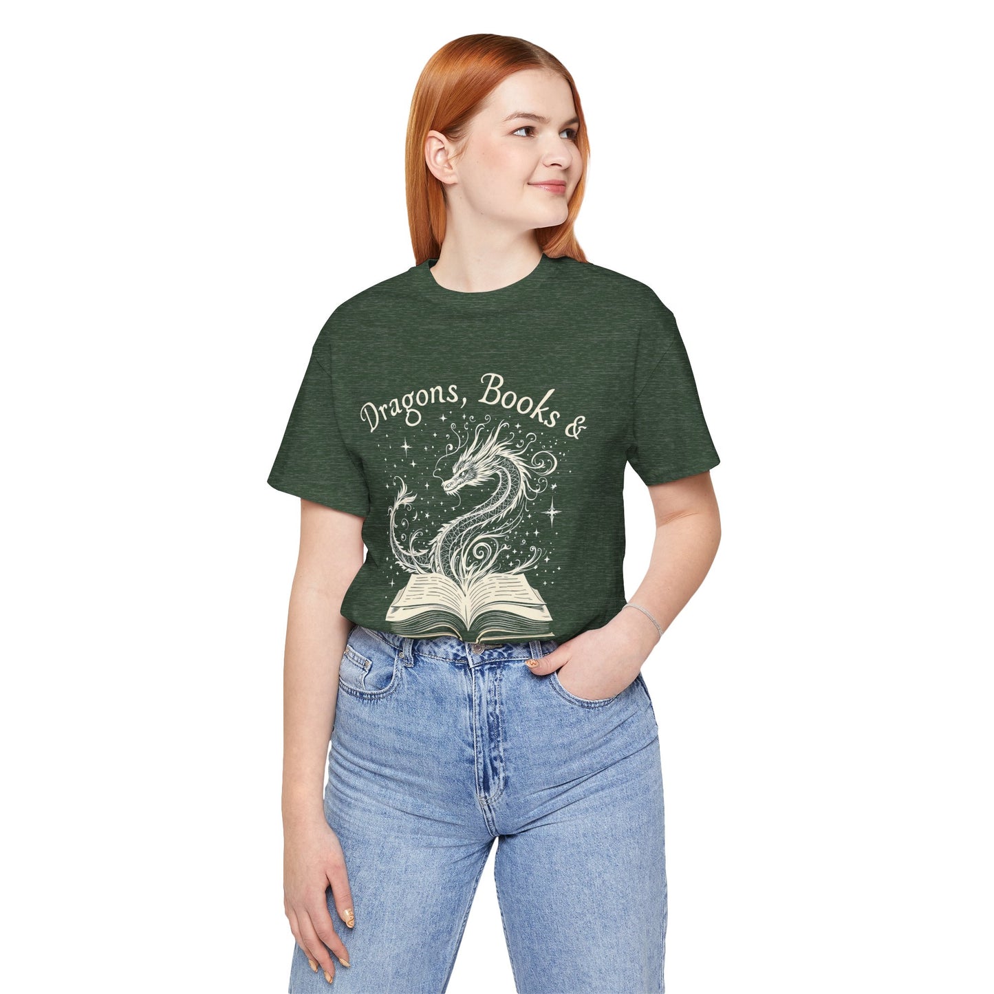 Book Lover Gift T-Shirt | Fantasy Reader Tee | Dragon Reading Shirt | Booktok Merch | Bibliophile Gift
