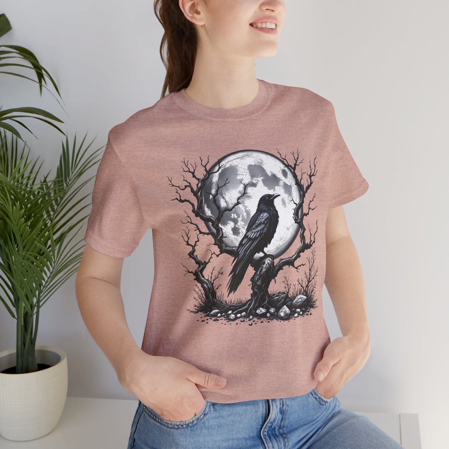 Moonlit Raven Shirt, Raven T Shirt, Black Crow Tee, Crows T Shirt, Pagan Shirt.