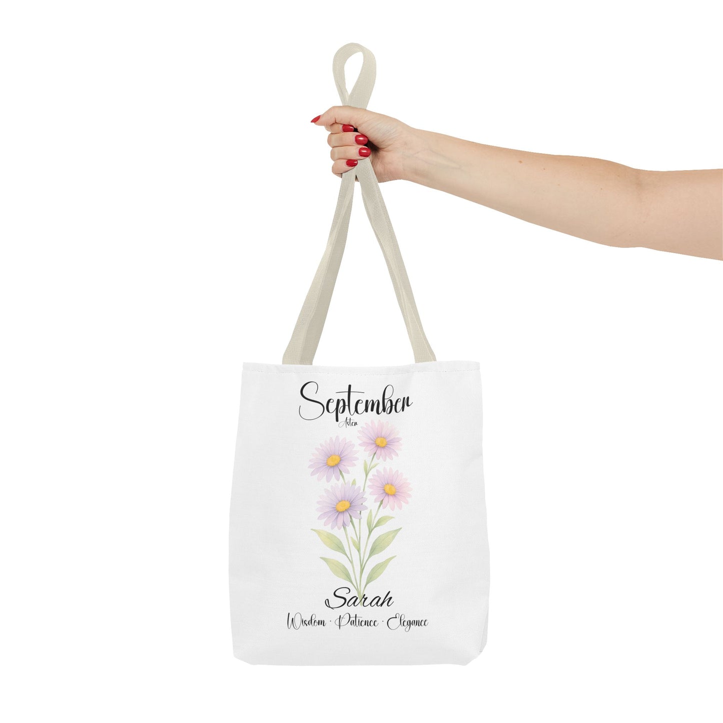 Personalized Best Friend tote bag for her, Birth Month Flower, milestone birthdays.