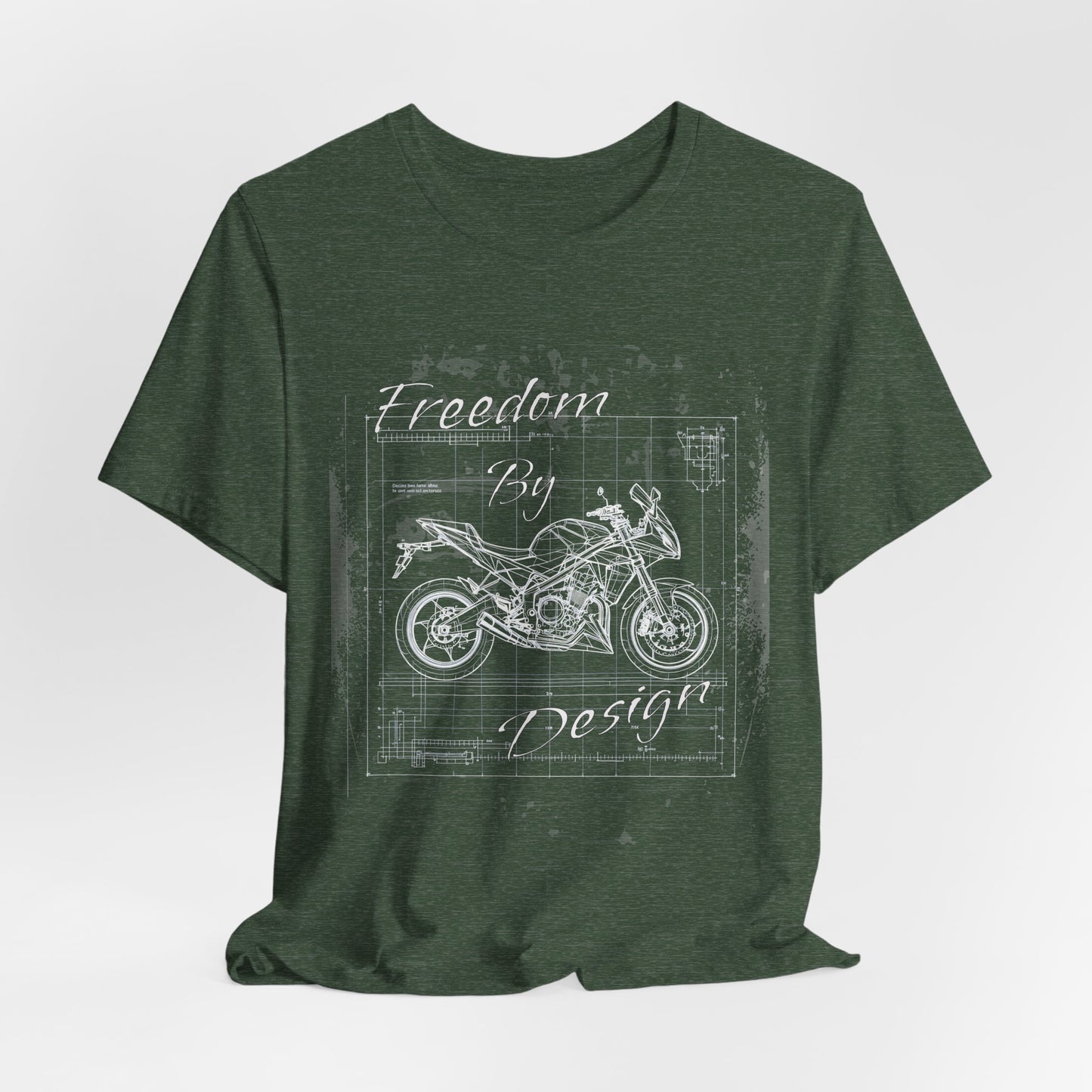 Freedom By Design Motorcycle T-Shirt , Blueprint Motorbike Tee , Biker Dad Gift , Mechanic Shirt , Motorcycle Rider Gift for Him