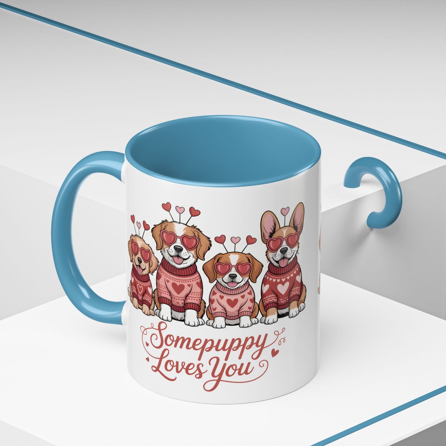 Valentine Dog Mug | Cute Puppy Coffee Cup | Dog Lover Gift | Valentines Day Mug |