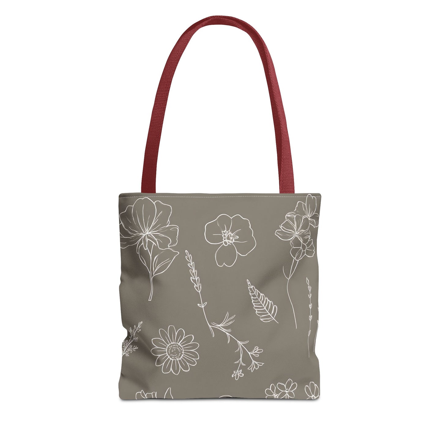 Floral Tote Bag, hand drawn vintage flowers