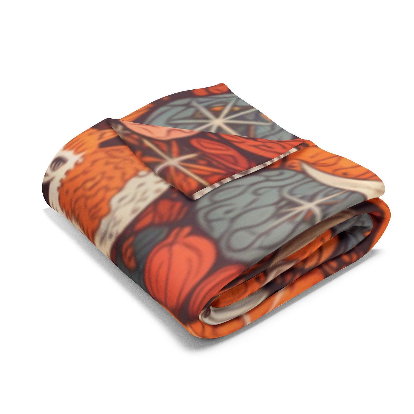 Autumn Cat Pumpkin Blanket, a snuggle blanket for your home,a masterpiece of autumnal decor.