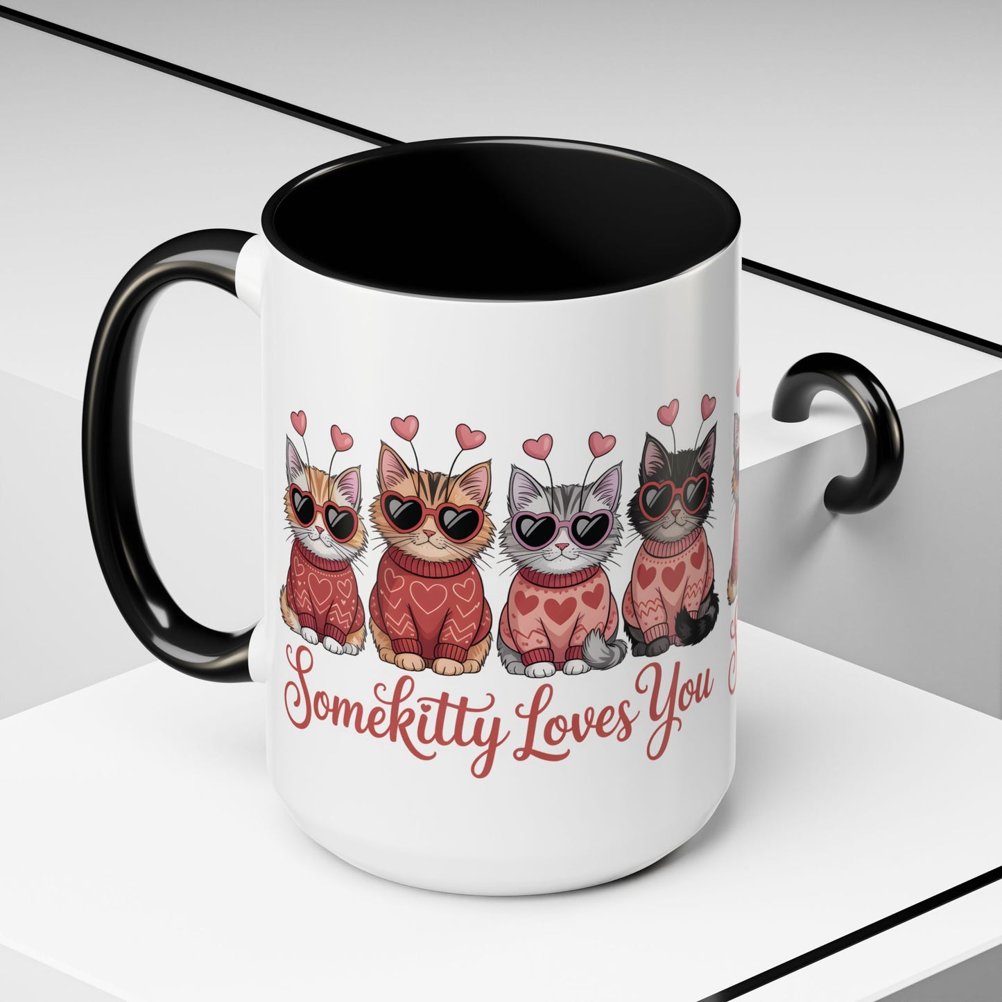 Valentine Kitty Mug | kitten Coffee Cup | cat Lover Gift | Valentines Day Mug |