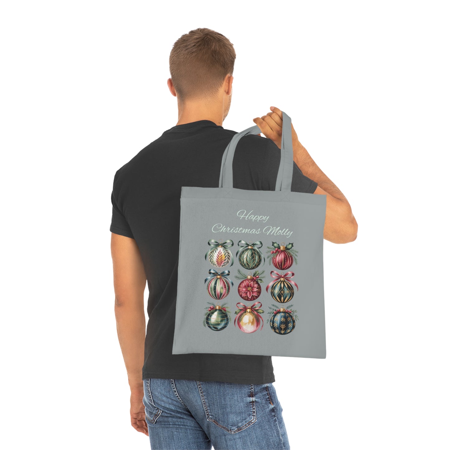 Christmas Tote Bag, Holiday Gift Bag, Personalized Tote for the Eco-Friendly Shopper.
