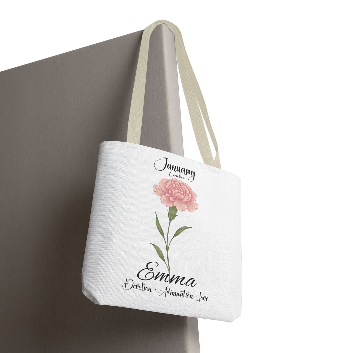Personlized Birth Month Flower Tote Bag, Botanical Aesthetic Canvas Tote Bag, Bestfriend Gift