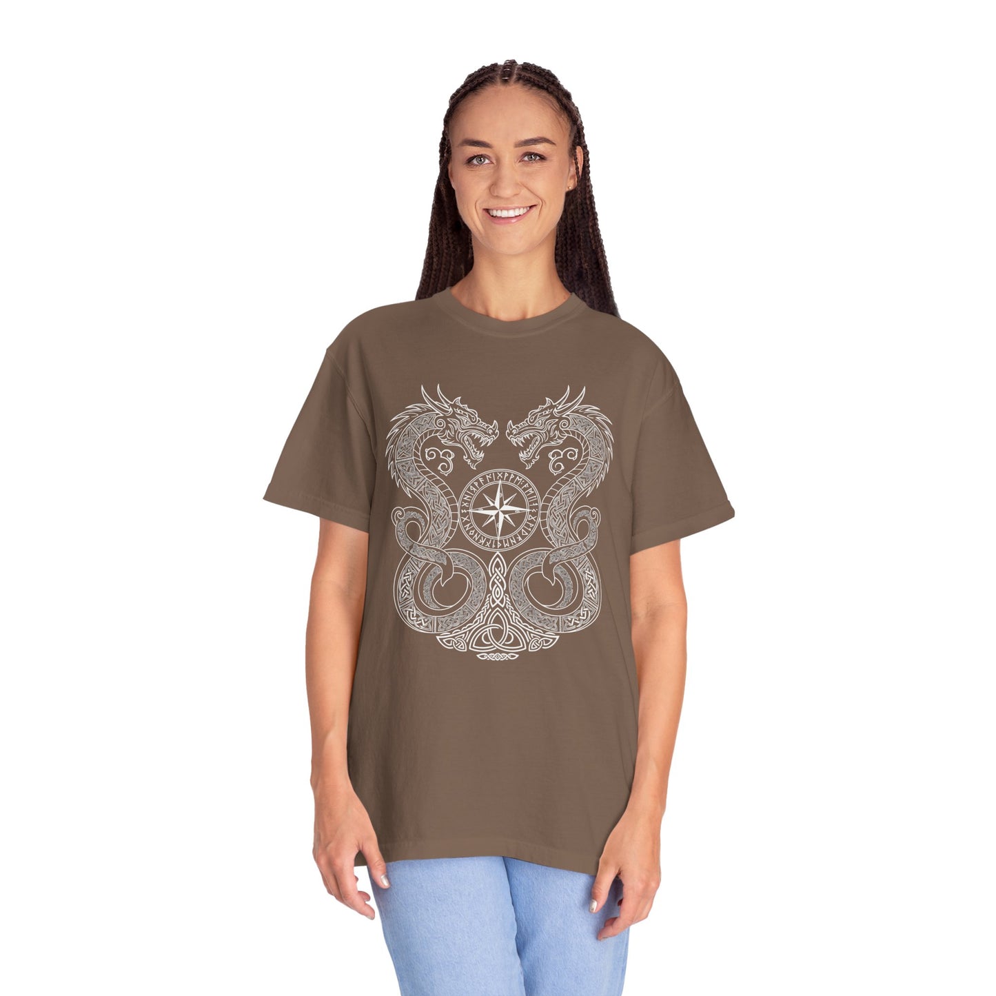 Nordic dragon compass shirt, pagan clothing, comfort colors
