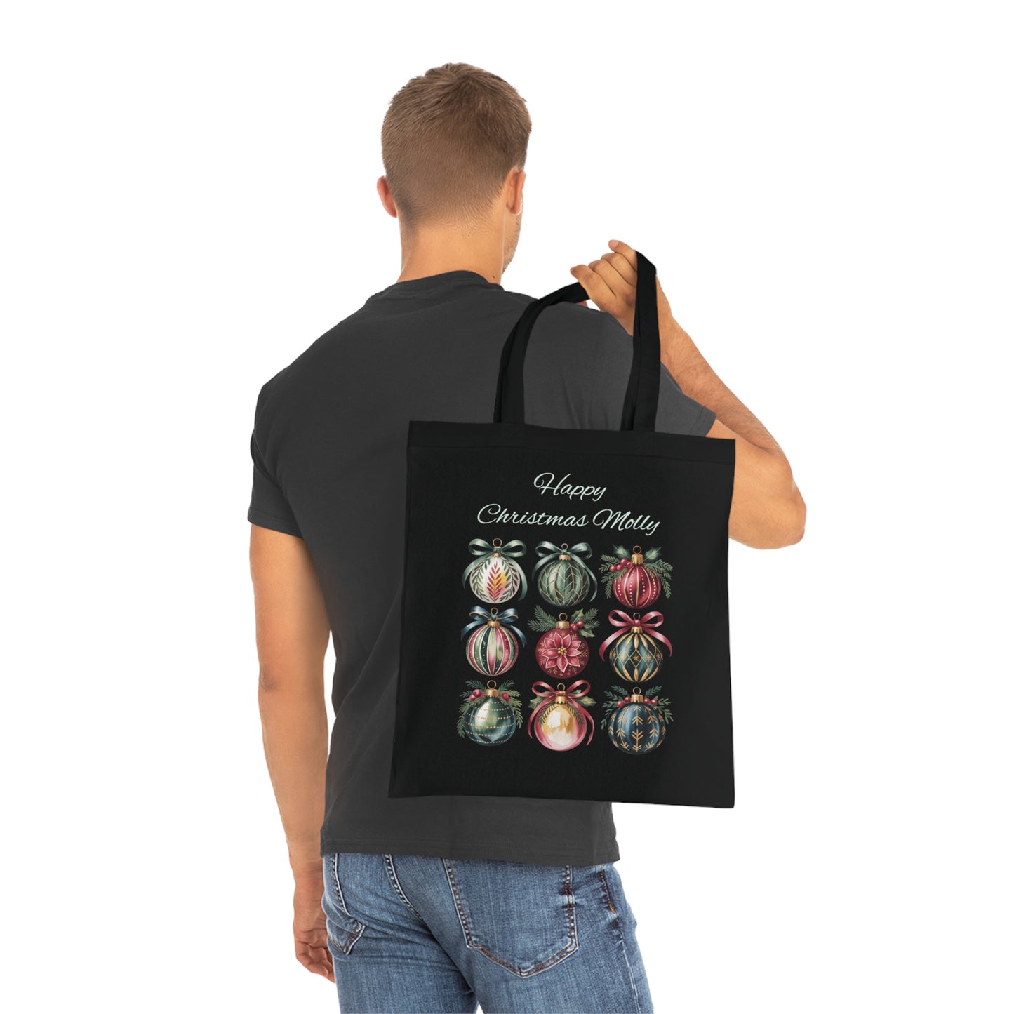 Christmas Tote Bag, Holiday Gift Bag, Personalized Tote for the Eco-Friendly Shopper.