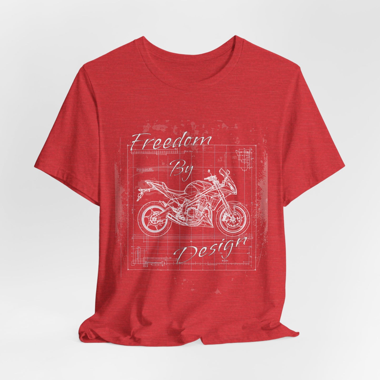 Freedom By Design Motorcycle T-Shirt , Blueprint Motorbike Tee , Biker Dad Gift , Mechanic Shirt , Motorcycle Rider Gift for Him