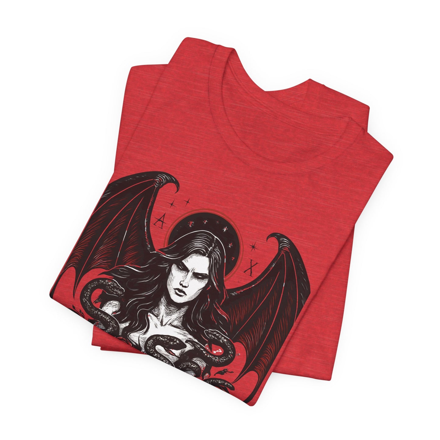 Goddess Lilith Graphic T-shirt, Whether you're drawn to witchy things or simply love the Lilith goddess, this piece adds a touch of mystery and power to your wardrobe.